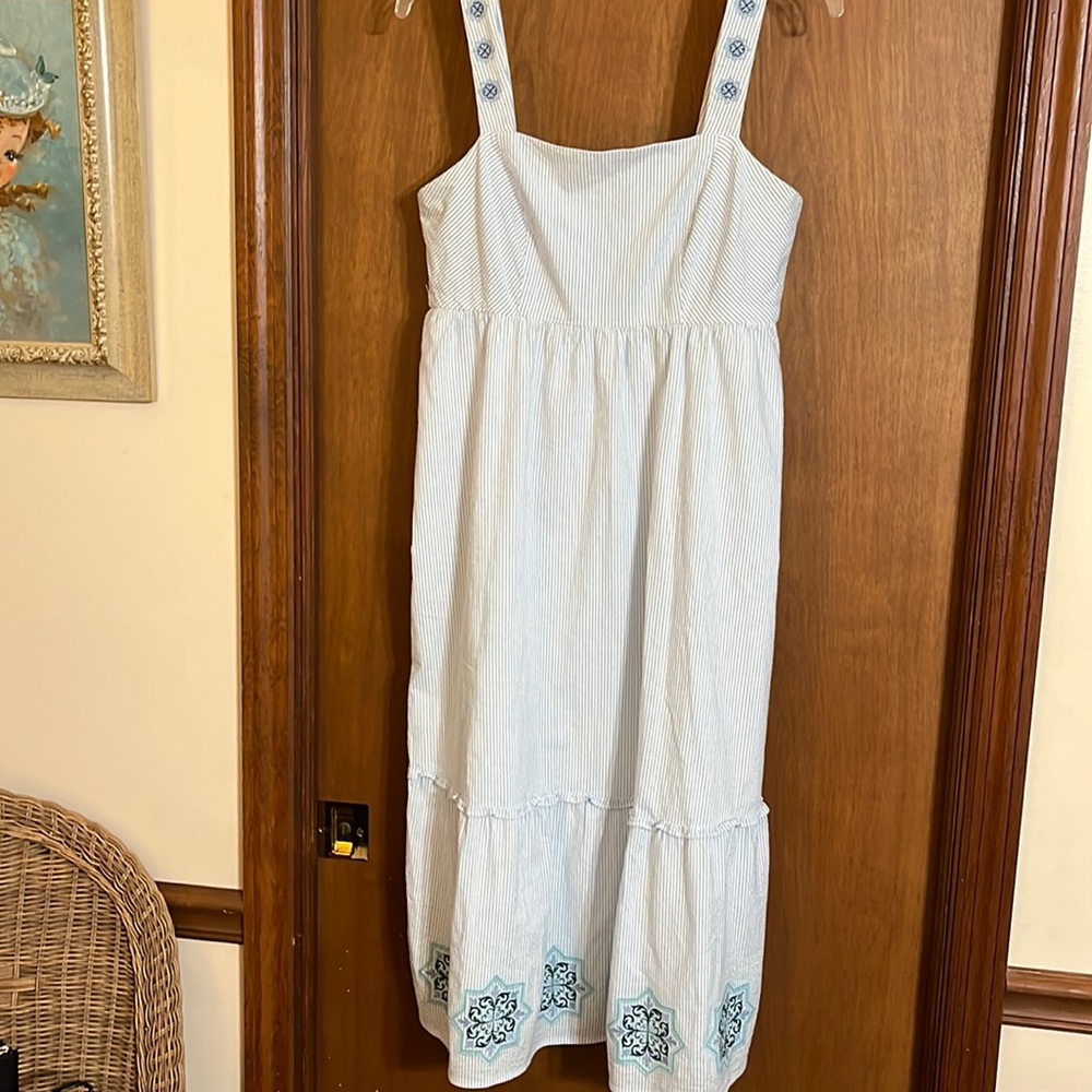 Southern Tide Blue and White Midi Dress